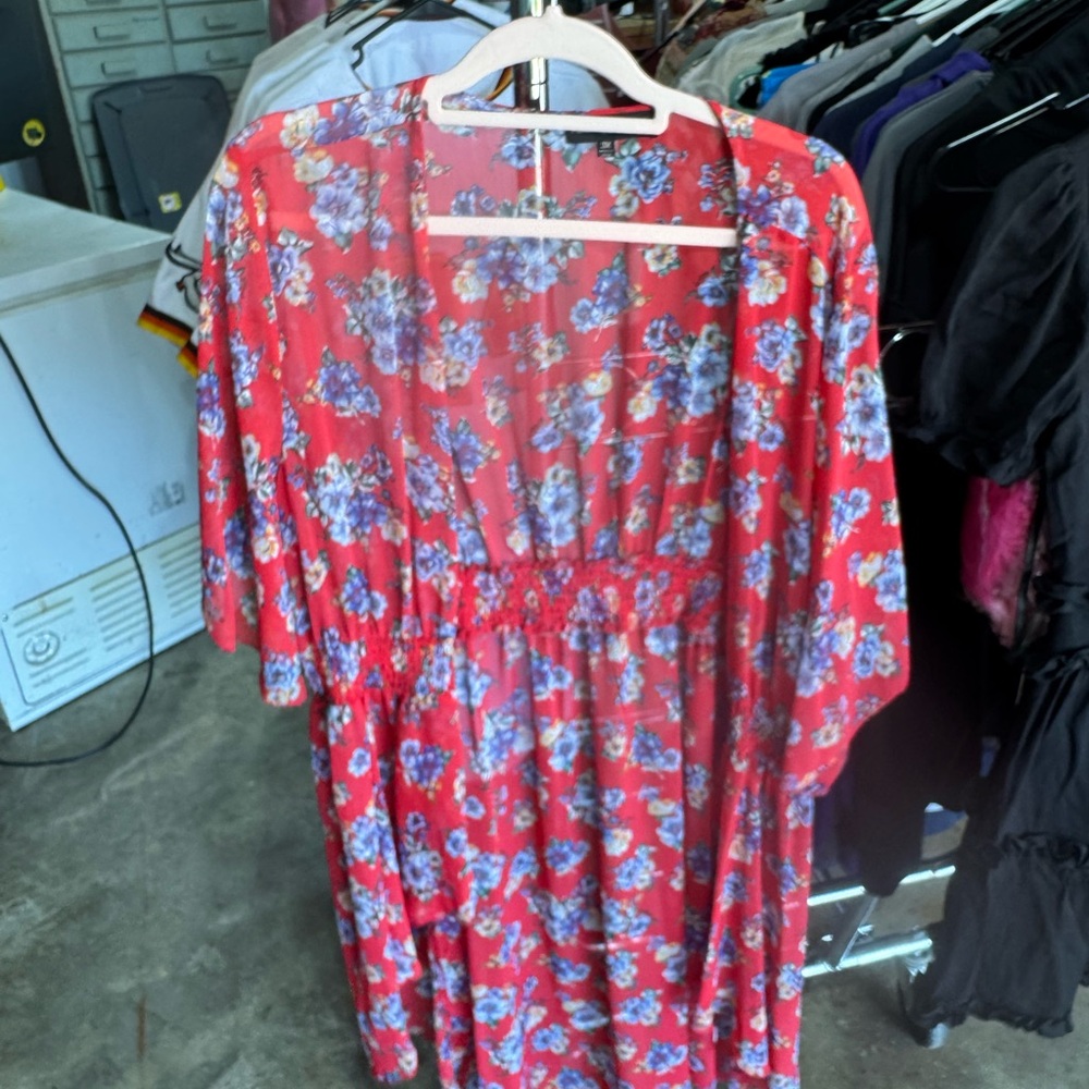 Floral Red Dress